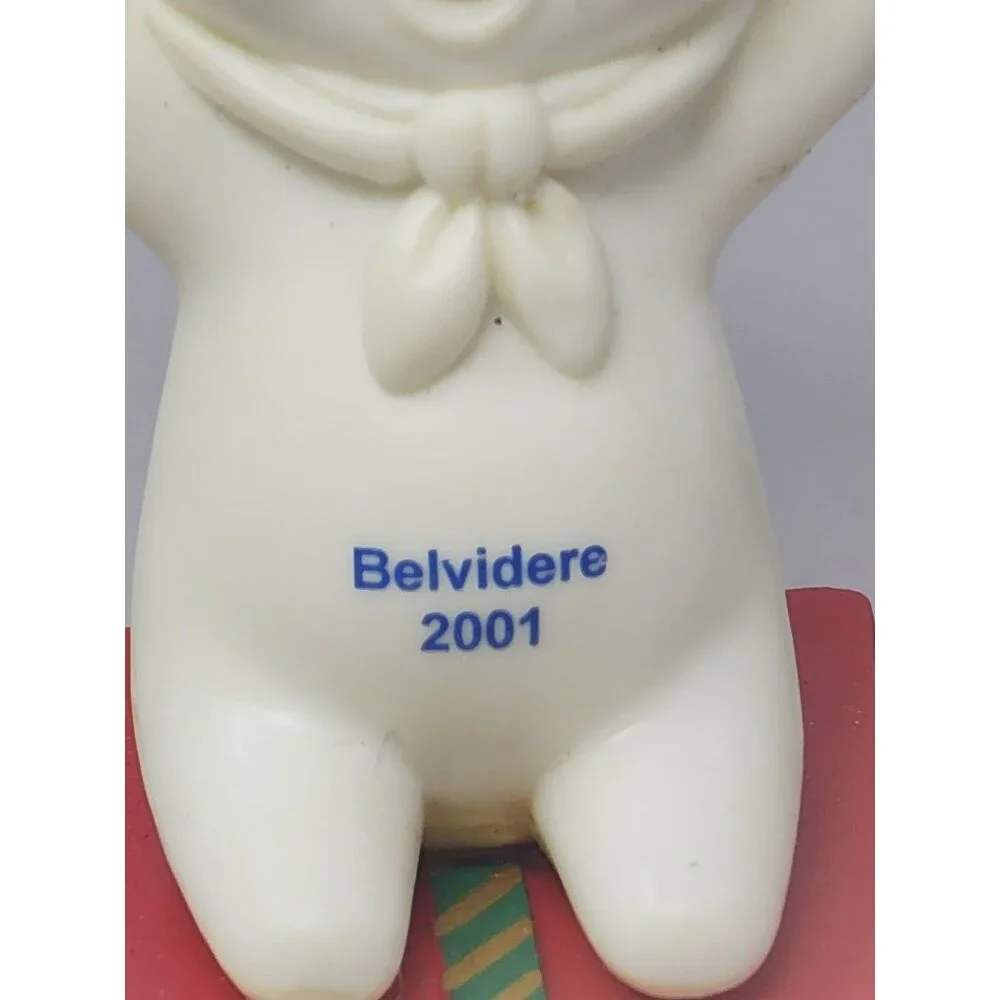 Pillsbury Doughboy Ornament 2001 Christmas Tree Decor With Gift Box Belvidere IL